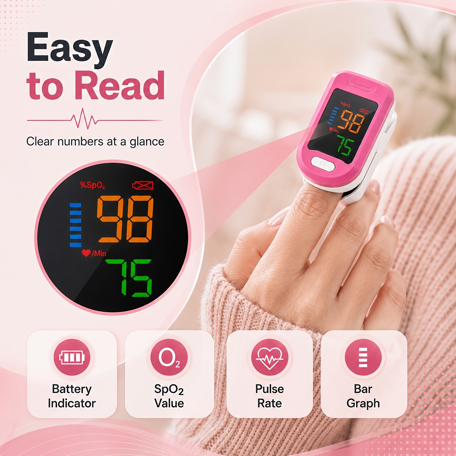 指先パルスオキシメーター SpO2 モニター、脈拍数デジタル - Do Oxygen Meter のレビューと価格