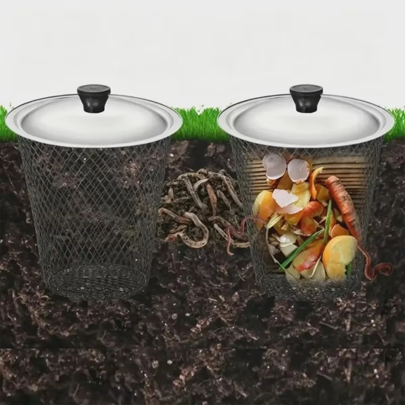 1/2個入り 蓋付きワームコンポスター 金属メッシュ 地上設 - Urban Farming Urban Gardening のレビューと価格